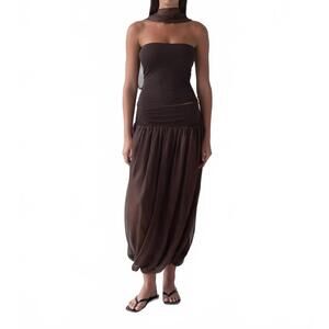 NEW BELLE ANNA meadow maxi skirt in brown
